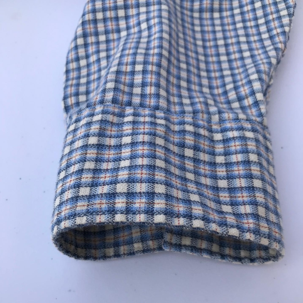 Wrangler Western Plaid Shirt XL Blue Long Sleeve Button Up Cowboy Workwear - Picture 8 of 11